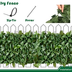 3’x14′ Artificial Faux Laurel Ivy Leaf Outdoor Privacy Hedge w/ Plastic Backing
