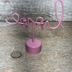Unbranded LOVE Metal Picture With Clips Frame Script Letter PINK 3.5″x3″
