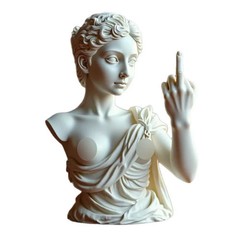 Middle Finger Statue Vienna Goddess Resin Figurine for Home Office Desk Decor Fu