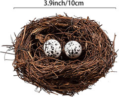Mini Artificial Birds Nest with Eggs for Easter Decor and Crafts (4 Inches)