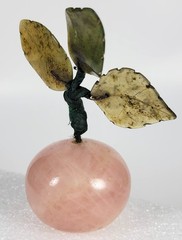 Vintage Hand Carved Hardstone Apple ~ Pink Onyx Marble ~ 2 Inches