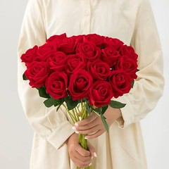 20× Red Silk Roses Artificial Flowers Realistic Bouquet Home Decor Xmas Gifts US