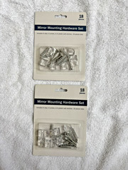 18 pcs Mirror Mounting Hardware Set of 6 Clear Clips/6 anchors/6 screws LOT of 2