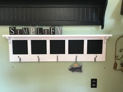 Message Center Chalkboard with Coat Hooks Hallway Message Board and Coat Rack 48