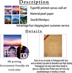 SGGYEFOK Motivational Wall Art Decoration Painting | 6-pack 8 x 10 inches, Suita