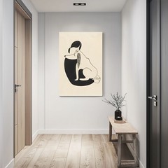 Woman With A Dog by Christina Malman Framed Painting Print Classic Wall Art