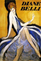 DIANE BELLI FRENCH CABARET DANCER SHOW GIRL PARIS FASHION VINTAGE POSTER REPRO