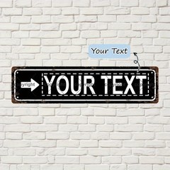 Custom Directional Arrow Metal Sign Personalized Text Vintage Wall Home Decor