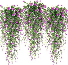 Artificial Hanging Flowers 3 Pack Fake Vine Plants Outdoor Indoor Porch Decor Se