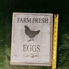 Primative Wooden Farmhouse Farm Fresh Eggs Country Sign Ready To Hang 8.5×11″