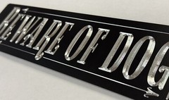 Engraved Beware Of Dogs Diamond Etched Aluminum Metal 12×3 Dog Warning Sign