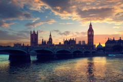 London Skyline with Big Ben Westminster Bridge Photo Art Print Poster 18×12