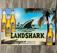 Landshark Lager Beer 12 x 18 Novelty Metal Sign Made In USA New!