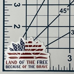 USA Vinyl Sticker Land of the Free Because of the Brave Patriotic American Gift