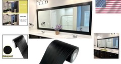 10M Waterproof Removable Black Wood Grain Wallpaper – Elegant Border Design