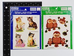 VTG 1981 Meyercord Decalart 0226 Cats 0248 Owls Water Applied Decals NOS UNUSED