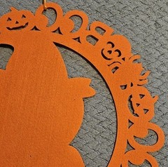 Owl Wall Decoration Round Orange 15 Inches