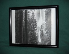 Upper & Lower Yosemite Falls *8×10 Framed Poster Print *Black & White *Framed VG