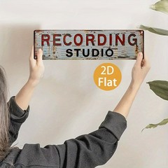 Vintage Recording Studio Metal Tin Sign Retro Music Decor for Home Studio Gift