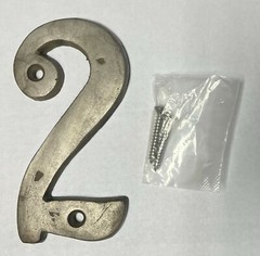 4″ Rustic Silver Patina Solid Bronze Metal House Numbers 4 INCH PICK NUMBER