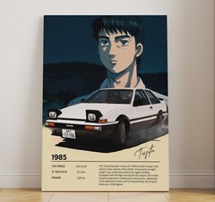 Initial D Collection: Iconic Characters & Cars – A1/A2/A3/A4 Canvas Framed