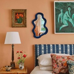 Irregular Wall Mirror Living Room Decor, Decorative Wavy Funky Mirrors with F…