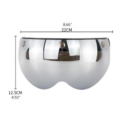 Windproof 3-Snap Visor Lens Shield for Motorcycle Helmets Flip Up Down Open Face