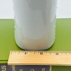 Naaman Artline White Textured Beaded Ceramic Oval Vase Israel MCM