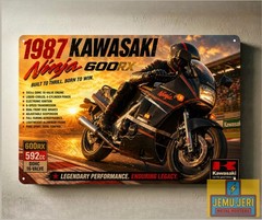 1987 Kawasaki Ninja 600RX Motorcycle Metal Poster 30x20cm Sign