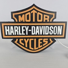 Harley Davidson Wall Sign Night Light – LED USB Powered Lightbox Mancave Sign