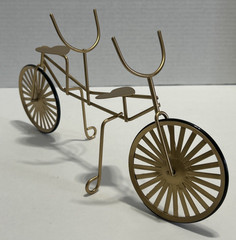 Bicycle Built For 2 Golden Decorative Bike Art Metal Sculpture 12X6″ Home Decor