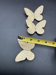 Set Of 7 Resin Plastic Gold Butterfly Wall Hanging Art
