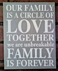 Family Quote Wall Art 8.5 x 7 in Gray with White Letters Canvas Print