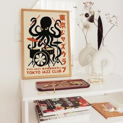 Octopus Drummer Poster Tokyo Jazz Club Print Retro Music Room Wall Decor