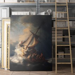 Christ in the Storm on the Sea of Galilee Rembrandt Jesus Canvas Wall Art Print