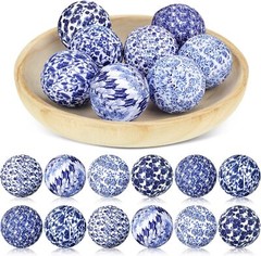 Porcelain Blue and White Decorative Balls Chinoiserie Balls for Centerpiece