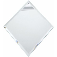 Plymor 6″ x 8″ Diamond-Shaped, 3mm Thick Beveled Glass Mirror