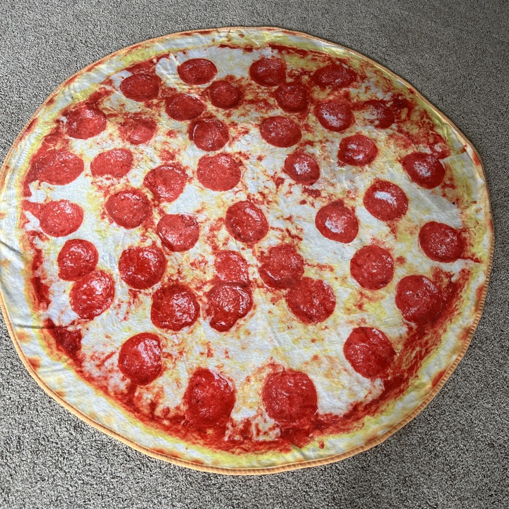 Pepperoni Pizza Super Soft Fleece Blanket Wrap Throw Kids Adult Novelty Fun 60”