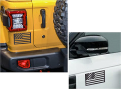 American Flag Magnet Decal, 2 Pack 6.1 x 3.7 Inch for Cars/Trucks (Black)
