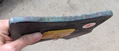 Raku Ceramic Totem Face Picture Tribal Canada Iridescent Green Copper Tiki