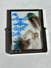 FloutGlass Frames 5×4 Inch, Hanging Double Glass Picture feathers and phrase