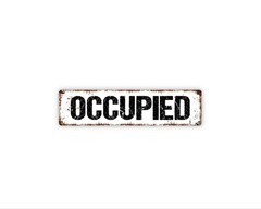 Occupied Sign | Bathroom Door Wall Art | Restroom Privacy Sign | Office