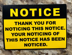 Notice – Thank You for Noticing this Notice Sticker Humor Funny Work Safety