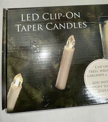 LED Clip on Tree Taper Candles Battery Operated Classic Style (Set of 12)