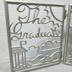 Graduation Frame Double Hinged Brushed Silver Free Standing The Graduate