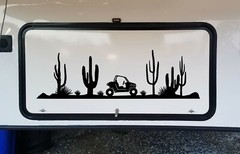 ATV Desert Scene Vinyl Decal V1 | Cactus RV Toy Hauler Quad 4-Wheeler | Sticker