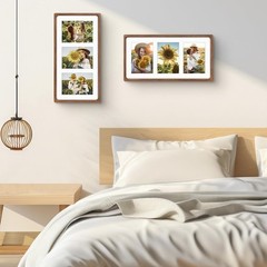 , 5×7 Collage Picture Frame – Solid Wood with Real Glass – Multi Picture Fram…