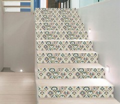 3D Pink Blue Pattern AZ636 Stair Risers Decoration Mural Vinyl Wallpaper Kay