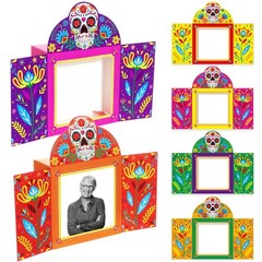 Dia De Los Muertos Paper Shadow Box Decorations 6 PCS Colorful Halloween