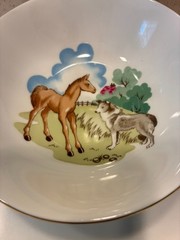 SPODE Child’s Bone China Farm Animals Mug & Bowl England